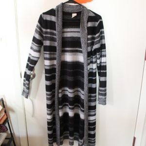 Black and White Striped Cardigan